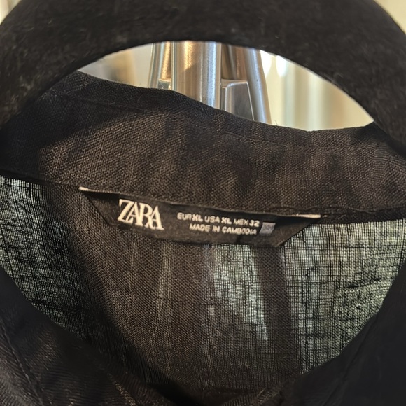 Zara Linen Button Down Shirt - Picture 2 of 4